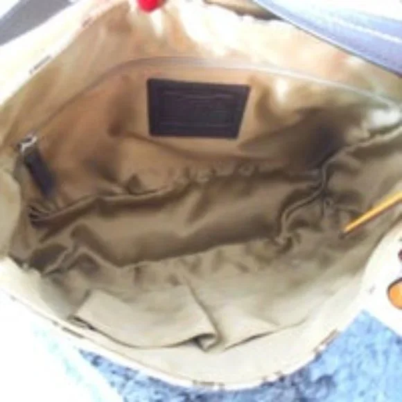 COACH PARK SIGNATURE FLAP LARGE SHOULDER BAG SV / KHAKI / MAHOGANY F23933 NWT - Picture 11 of 12